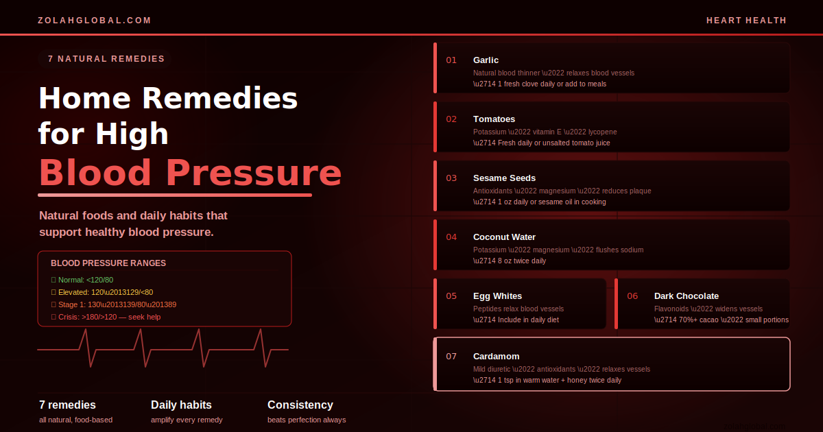 Home Remedies for High Blood Pressure: 7 Natural Ways That Work