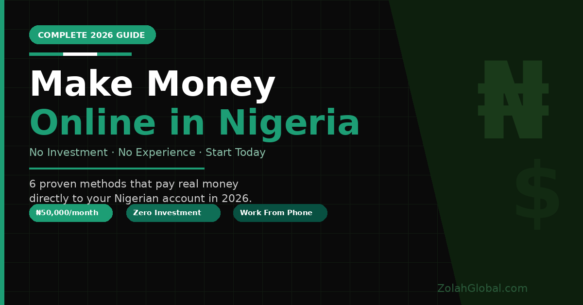How to Make Money Online in Nigeria 2026 (No Investment Required) — Complete Guide