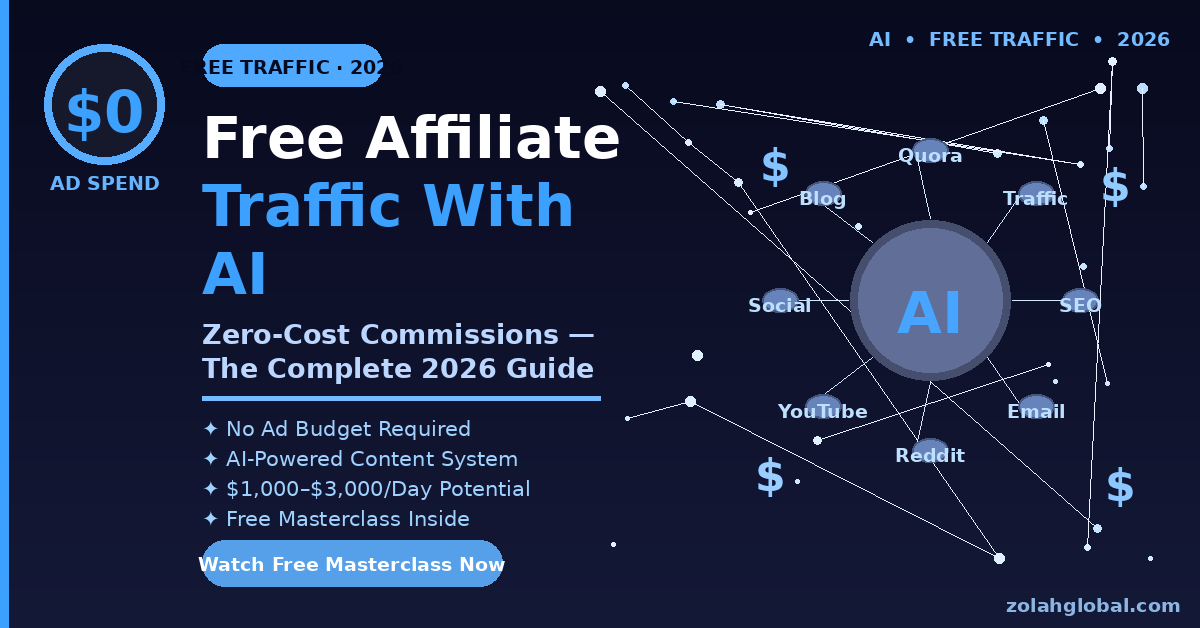Free Affiliate Traffic With AI: The Complete 2026 Guide to Zero-Cost Commissions