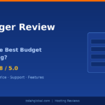 Hostinger Review 2026 — Editor's Choice badge on blue background with server graphic